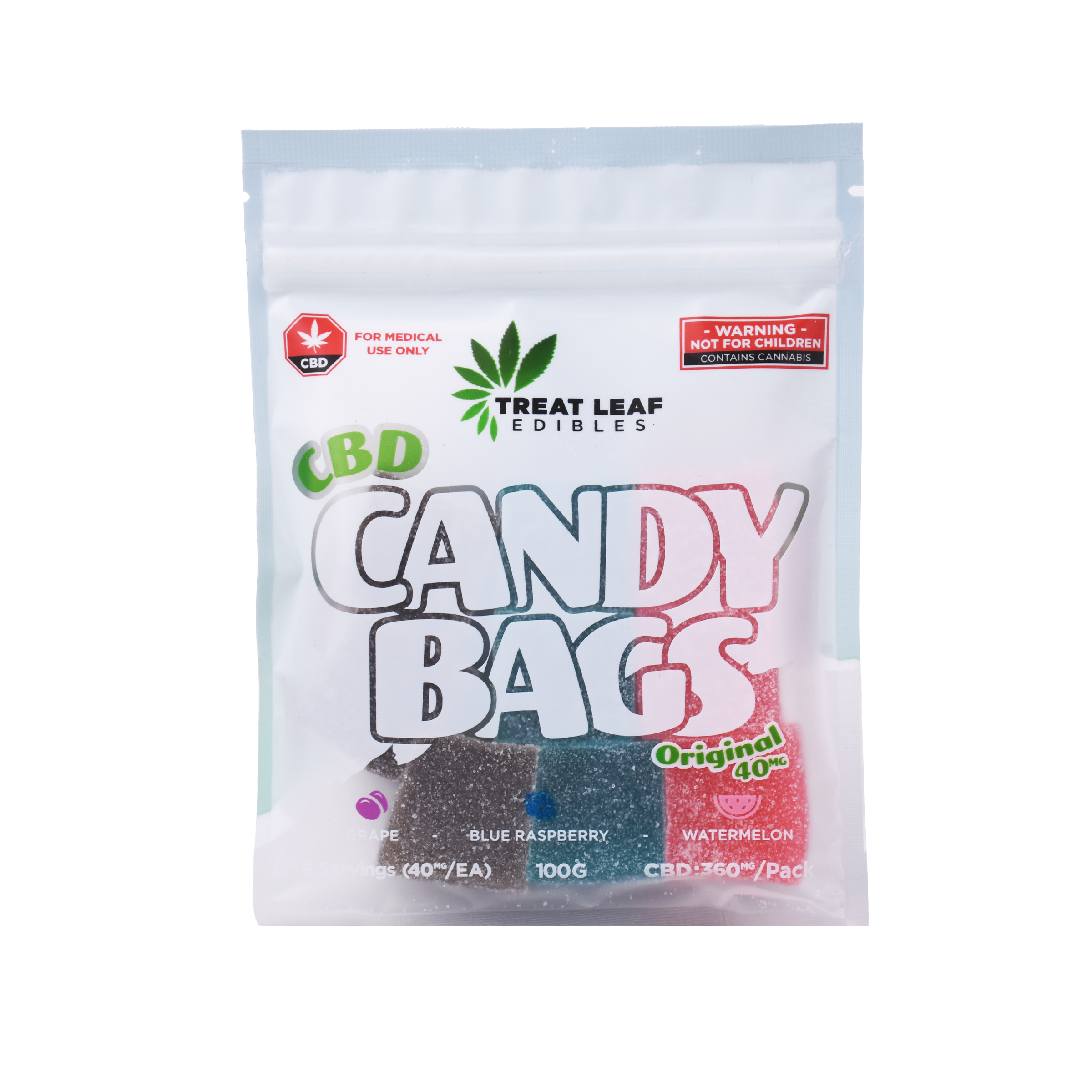 Grape, Blue Rasberry, Watermelon 40mg CBD Gummies 9 pack - Image 3