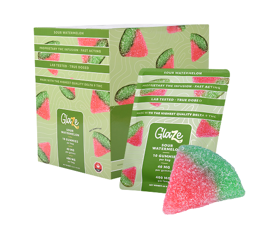 Watermelons Box by Glaze - 1 Box, 10 Bags, 400mg Each