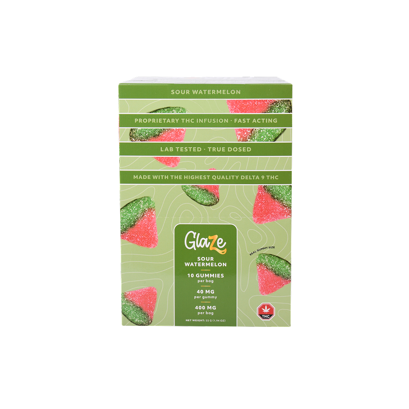 Watermelons Box by Glaze - 1 Box, 10 Bags, 400mg Each - Image 2